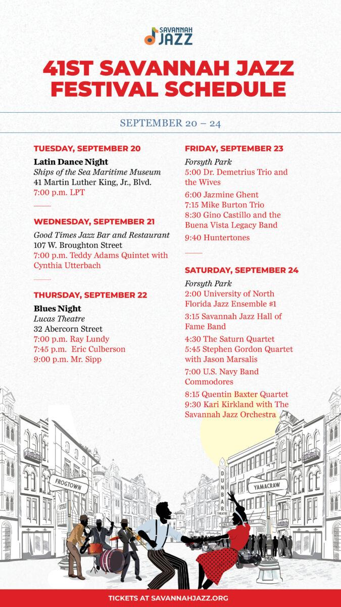 41st Savannah Jazz Festival Schedule