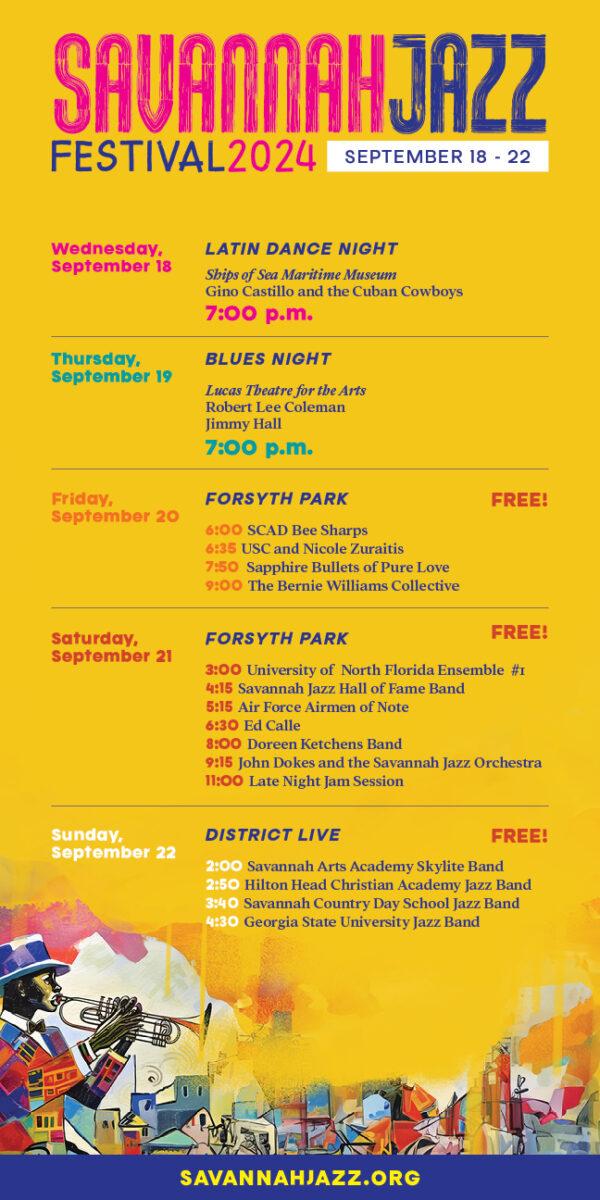 2024 Festival Schedule Savannah Jazz